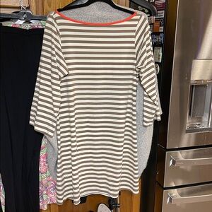 Anne Cole Signature Women’s Brown White 3/4 sleeve Dress Size XL